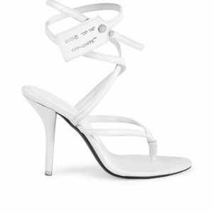 Off white zip tie sandals